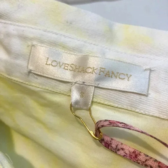 NEW LoveShackFancy Adelade Quilted Denim Colorful Pastel Preppy Jean Jacket S
